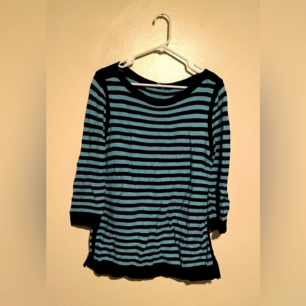 Talbots Blue Striped Top